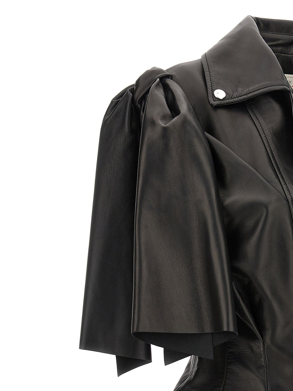 Black Lamb Leather Sleeveless Jacket