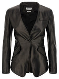 Black Lamb Leather Blazer