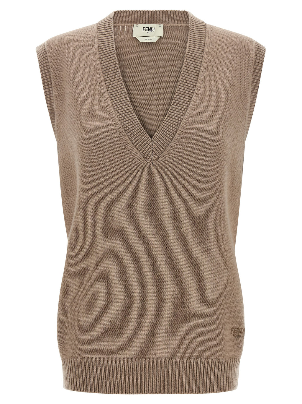 Beige Cashmere Sleeveless Jacket