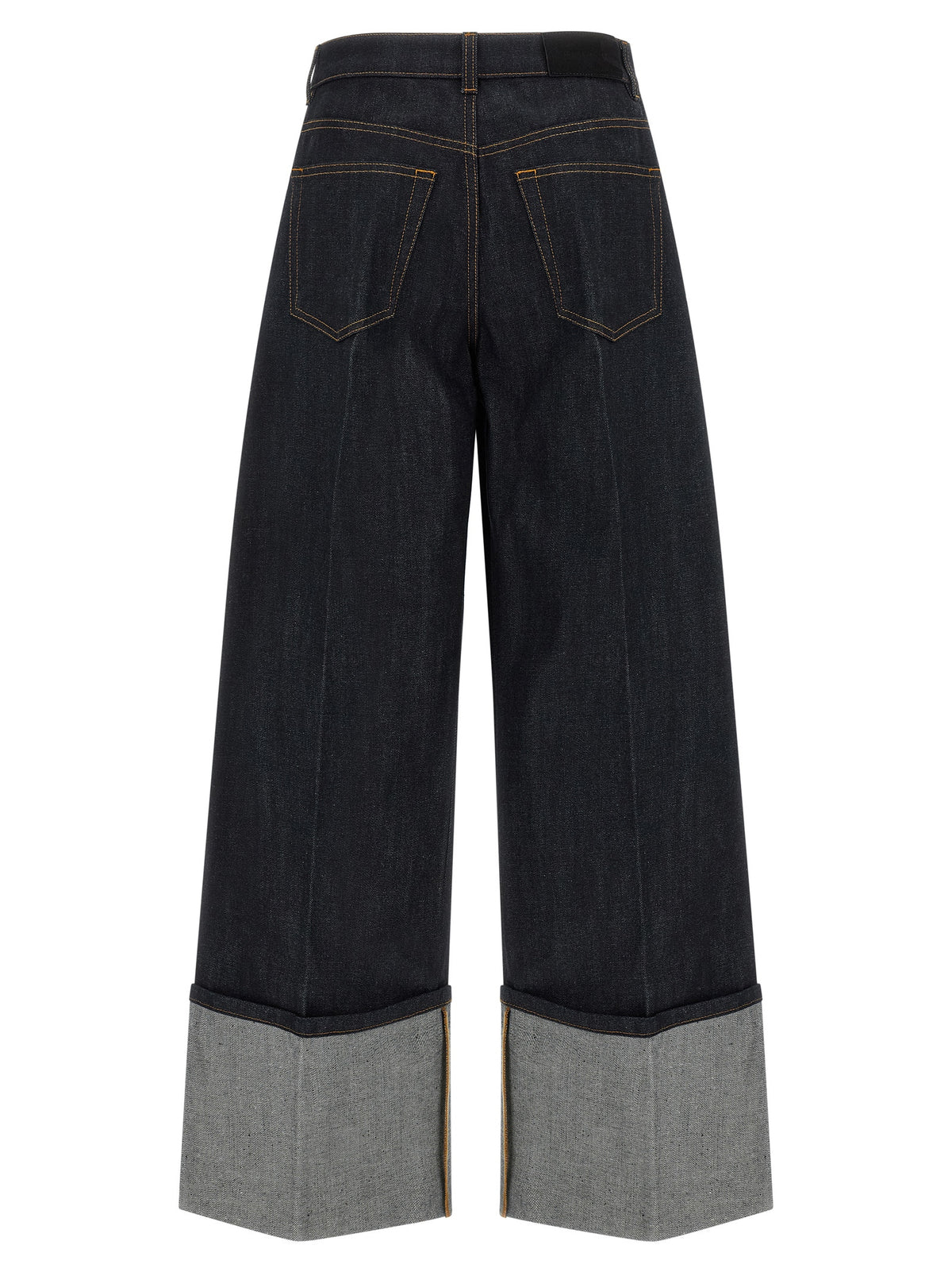 Blue Cotton Flared Jeans