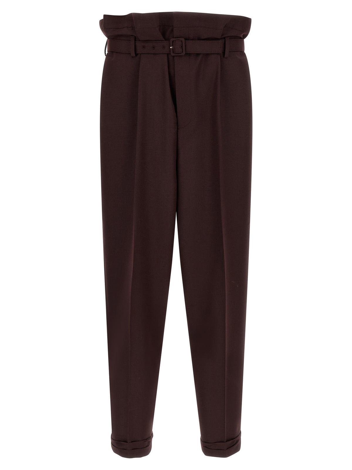 Purple Wool Casual Pants