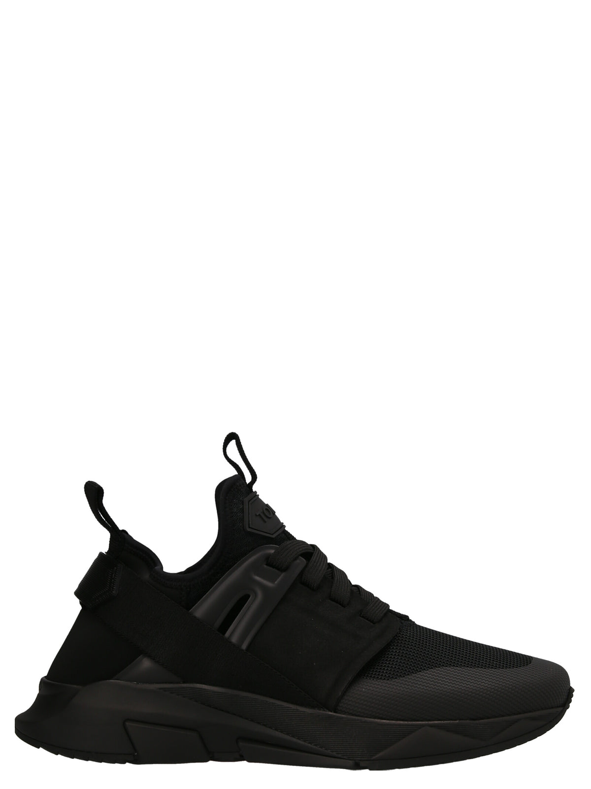 Black Polyethylene Athletic Sneakers