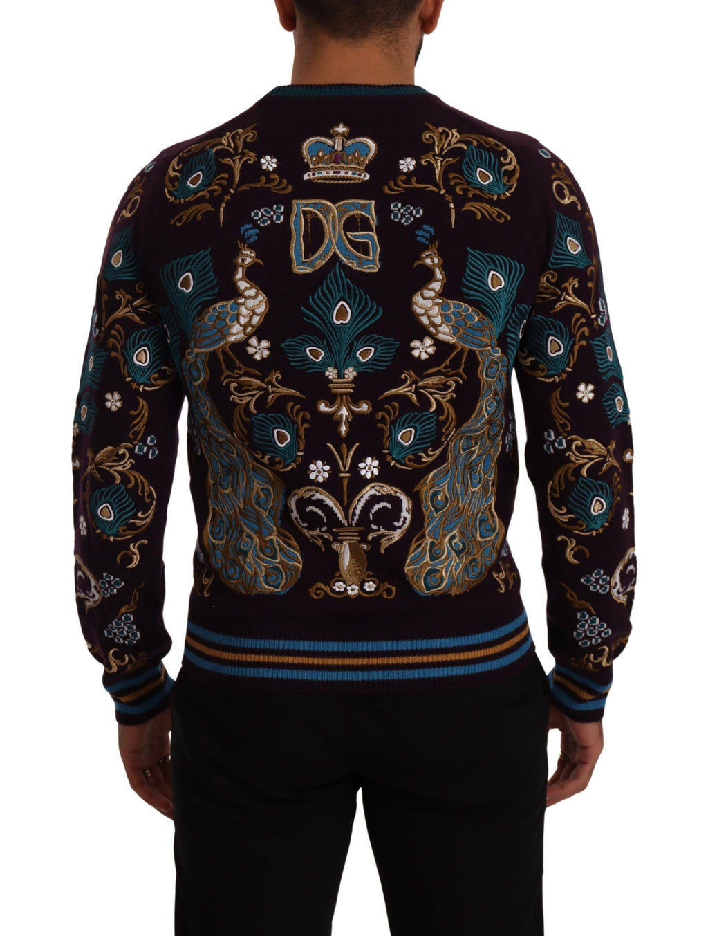 Bordeaux Cashmere DG Crown Embroidered Sweater