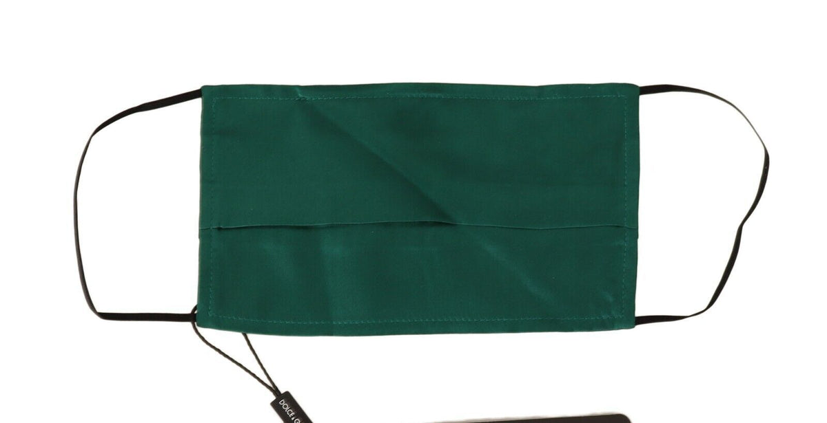Green Silk Pleated Elastic Ear Strap Face Mask