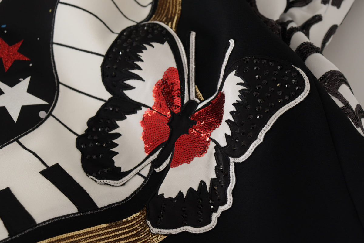Black Love Clock Sequined Piano Skirt