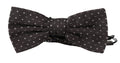 Dark Gray Polka Dot 100% Silk Neck Papillon Tie