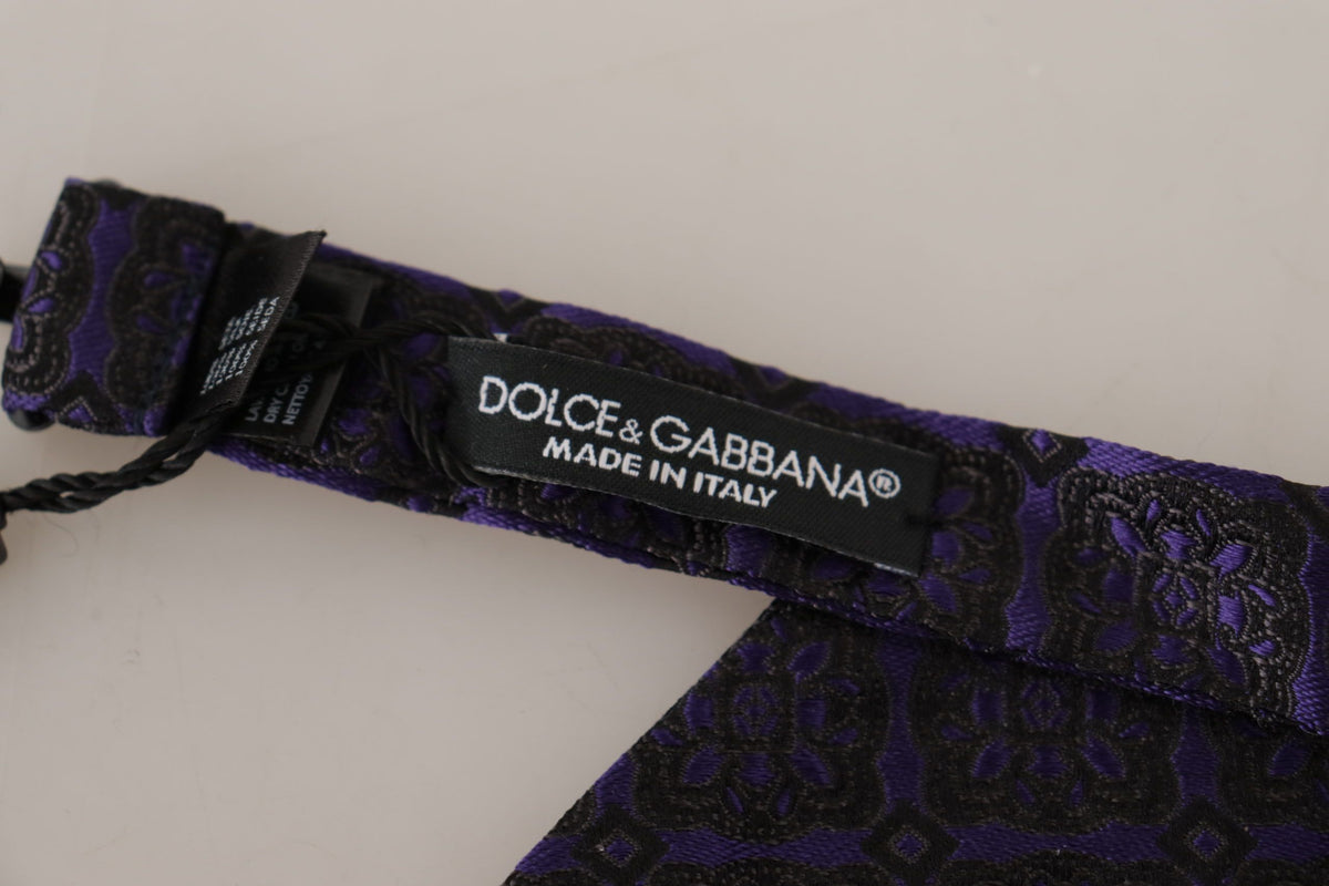 Blue Geometric Silk Adjustable Neck Papillon Tie