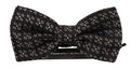 Dark Gray White Polka Dot 100% Silk Neck Papillon Tie