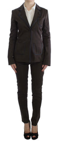 Brown Stretch Two Button Suit