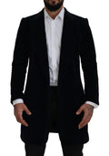 Black Cotton Cardigan Long Coat Men Jacket
