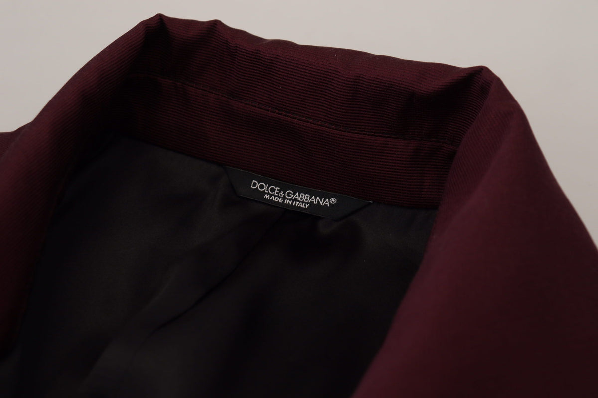 Bordeaux Polyester Double Breasted Jacket