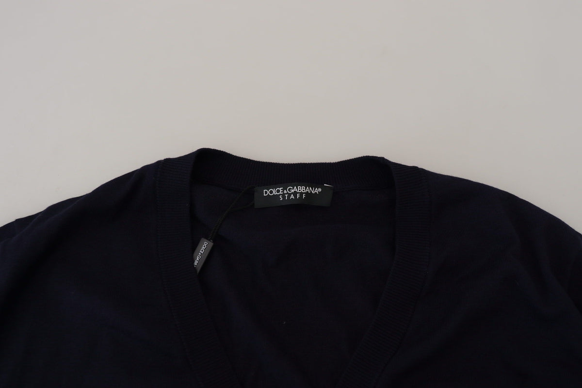 Blue Wool STAFF Down Cardigan Sweater