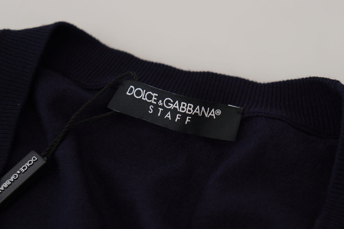 Blue Wool STAFF Down Cardigan Sweater