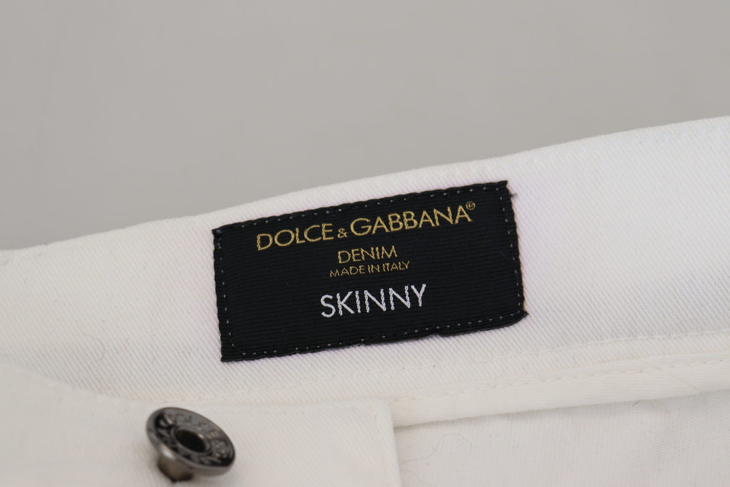White Slim Skinny Stretch Cotton Denim Jeans