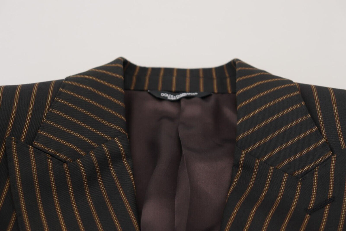 Dark Gray Stripes Single Breasted Blazer