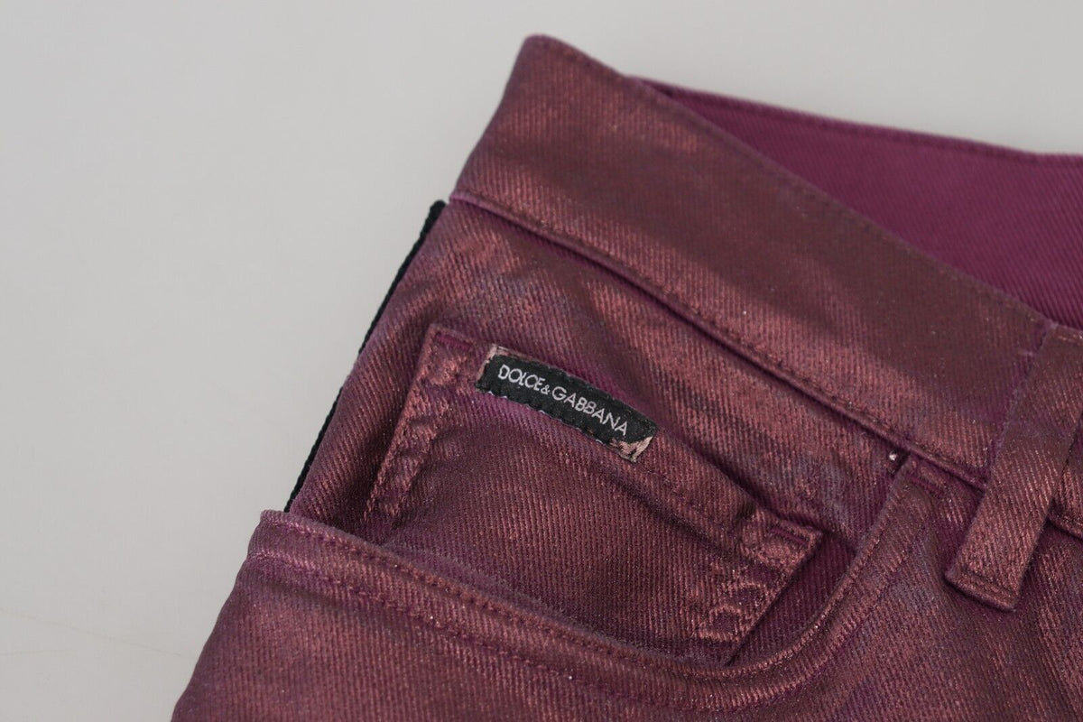 Magenta Cotton Men Casual Harness Denim Jeans