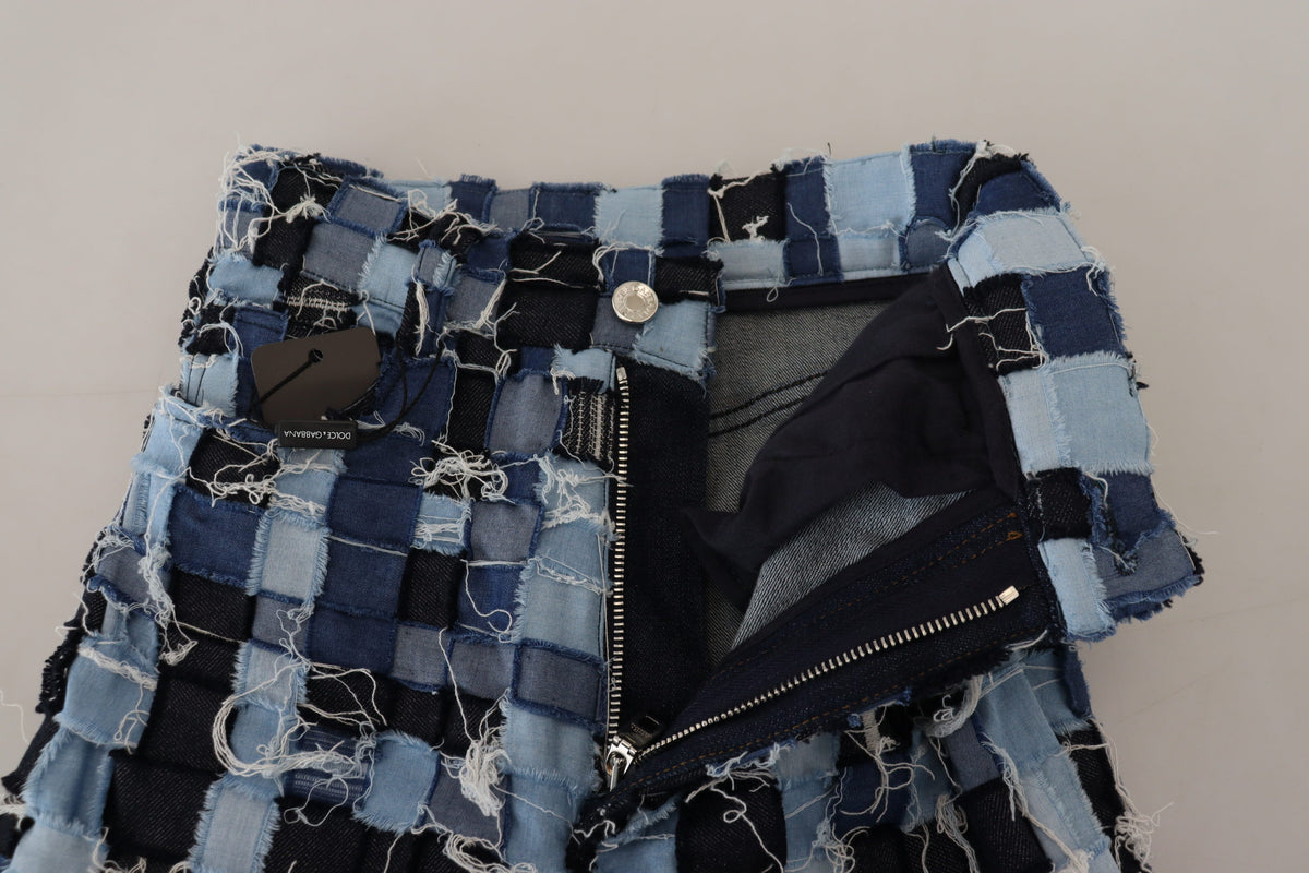 Multicolor Patchwork Cotton Denim Jeans