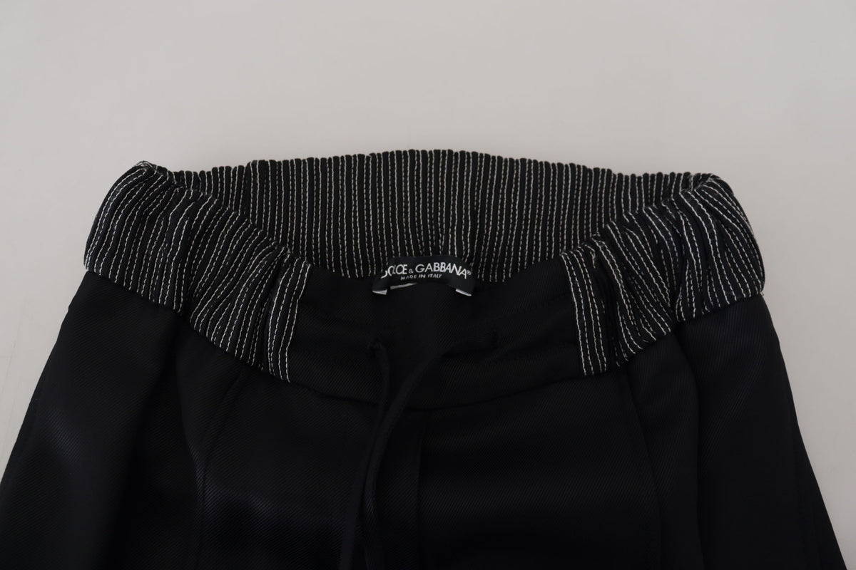 Black Straight Fit Cotton Pants