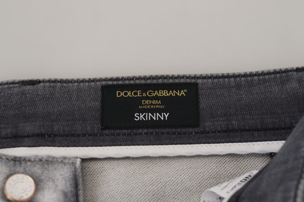 Gray Washed Skinny Men Denim Jeans