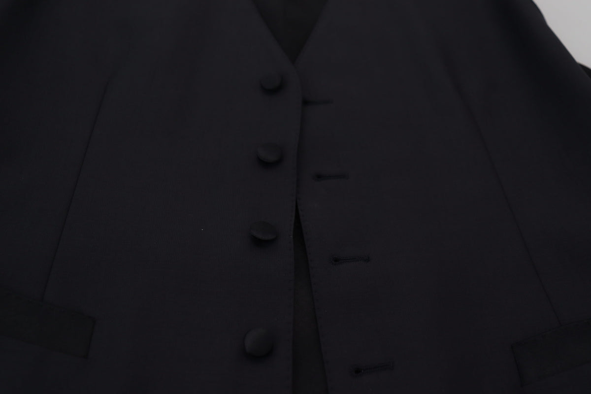 Dark Blue Wool Stretch Waistcoat Formal Vest