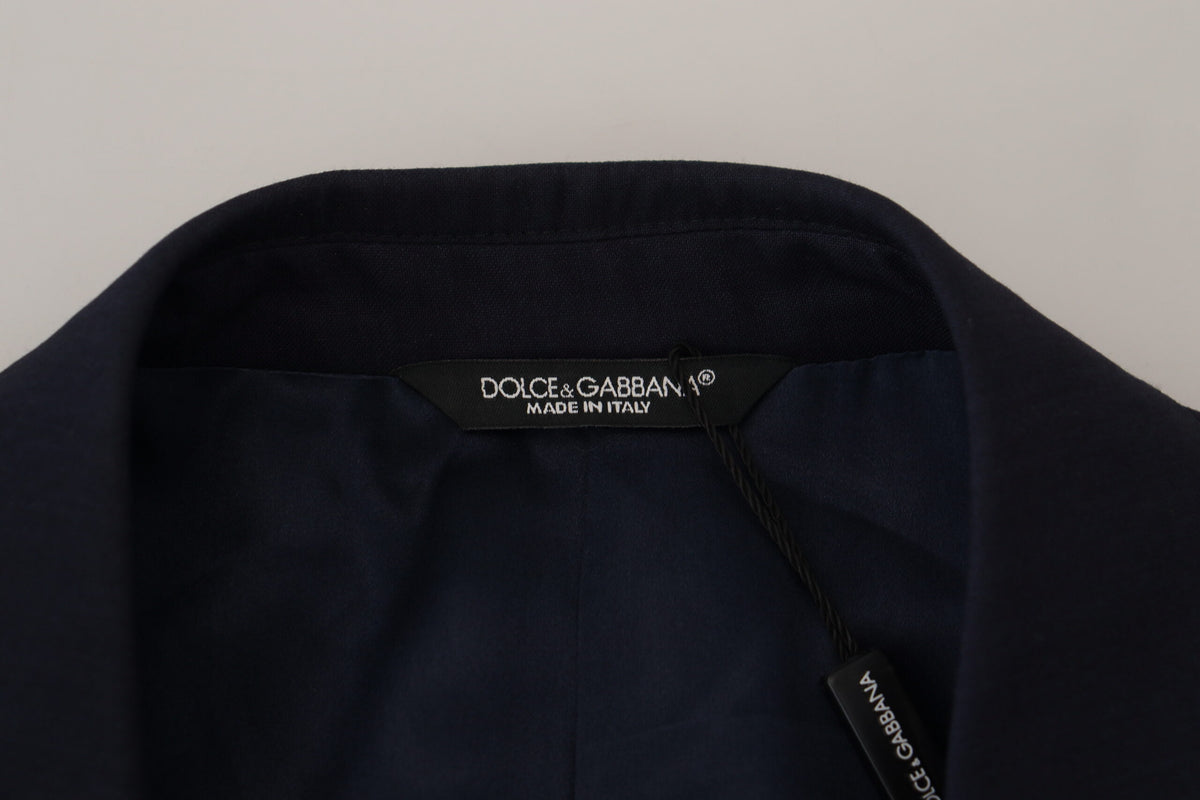 Blue Wool Slim Fit Formal Coat Blazer