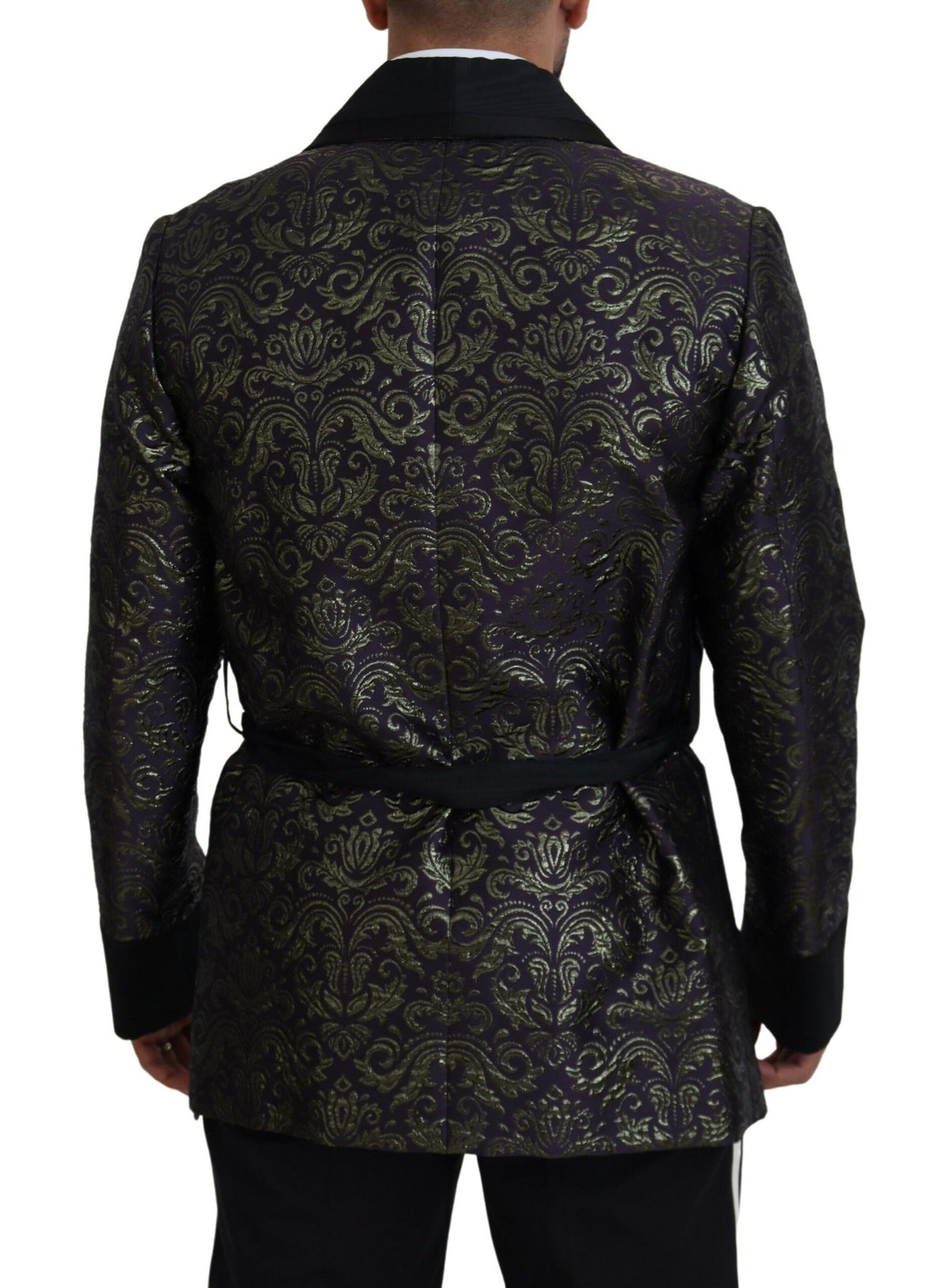 Dark Gray Purple Baroque Jacket Blazer Robe