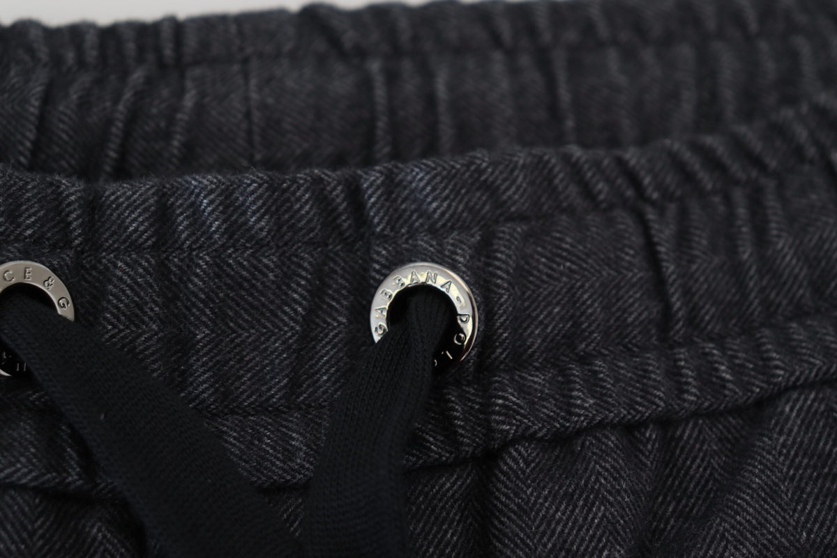 Grey Cotton Tapered Cotton Pants