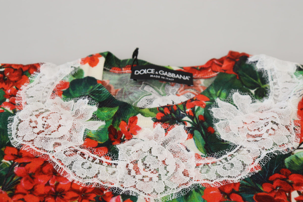 White Floral Wool Lace Vest Tank Top