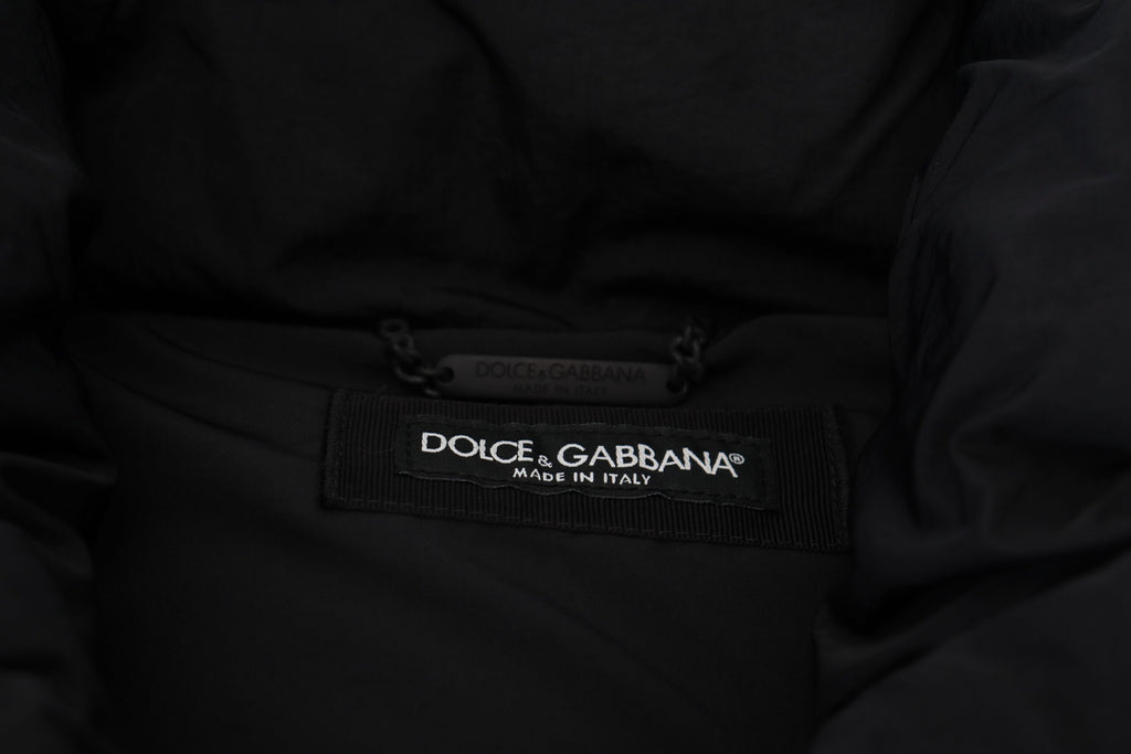 Black Sleeveless DG Metal Embellishment Jacket
