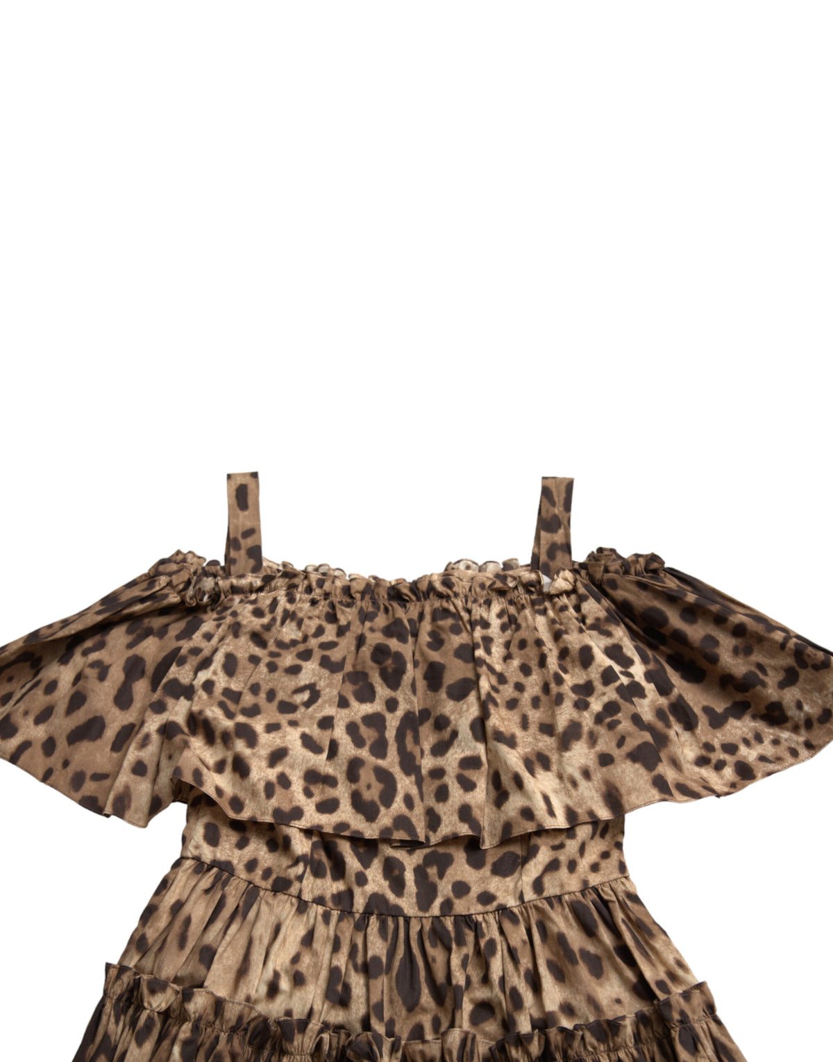 Brown Leopard Print Sleeveless A-line Dress