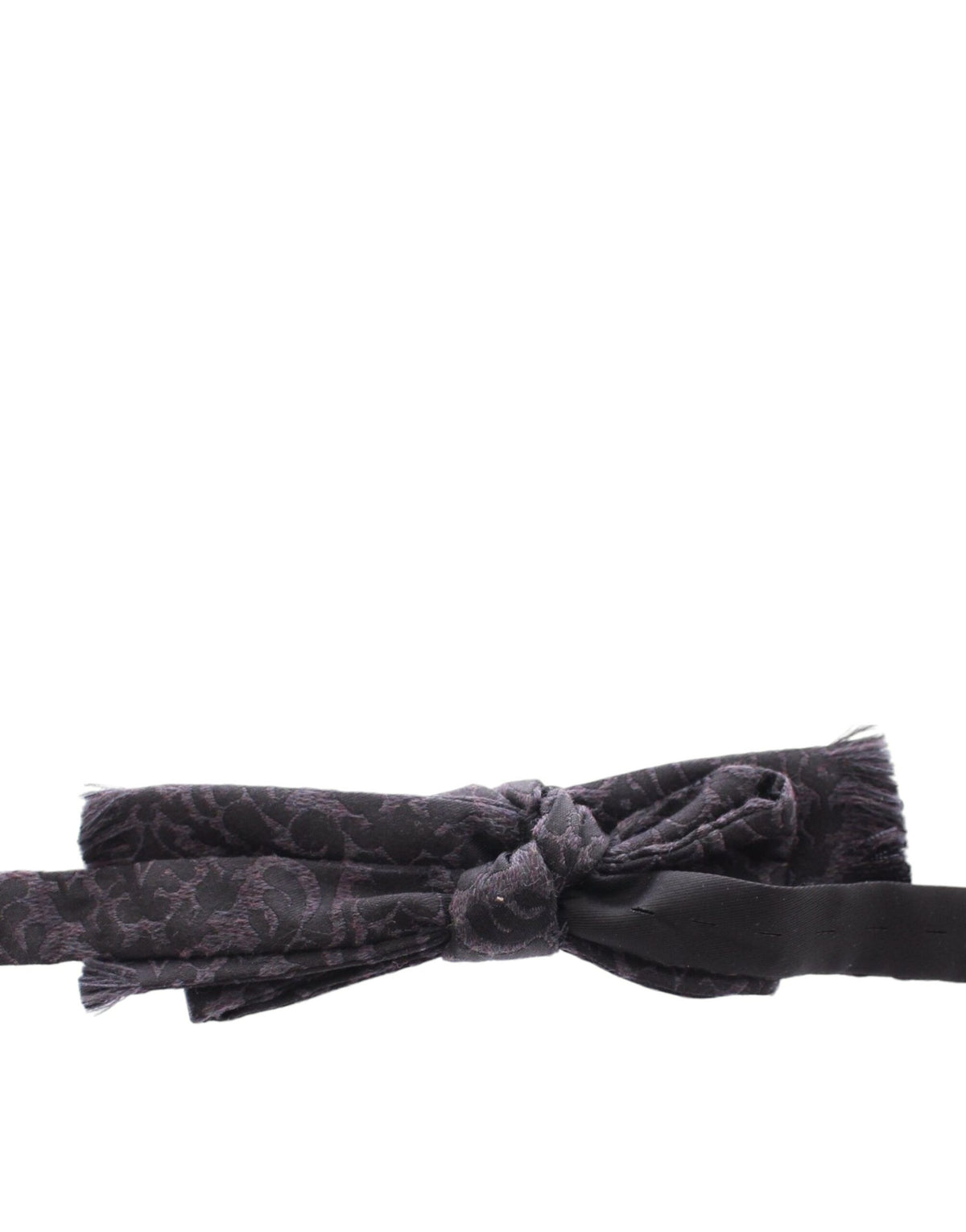 Dark Gray Wool Silk Brand Baroque Paisley Bow Tie Men