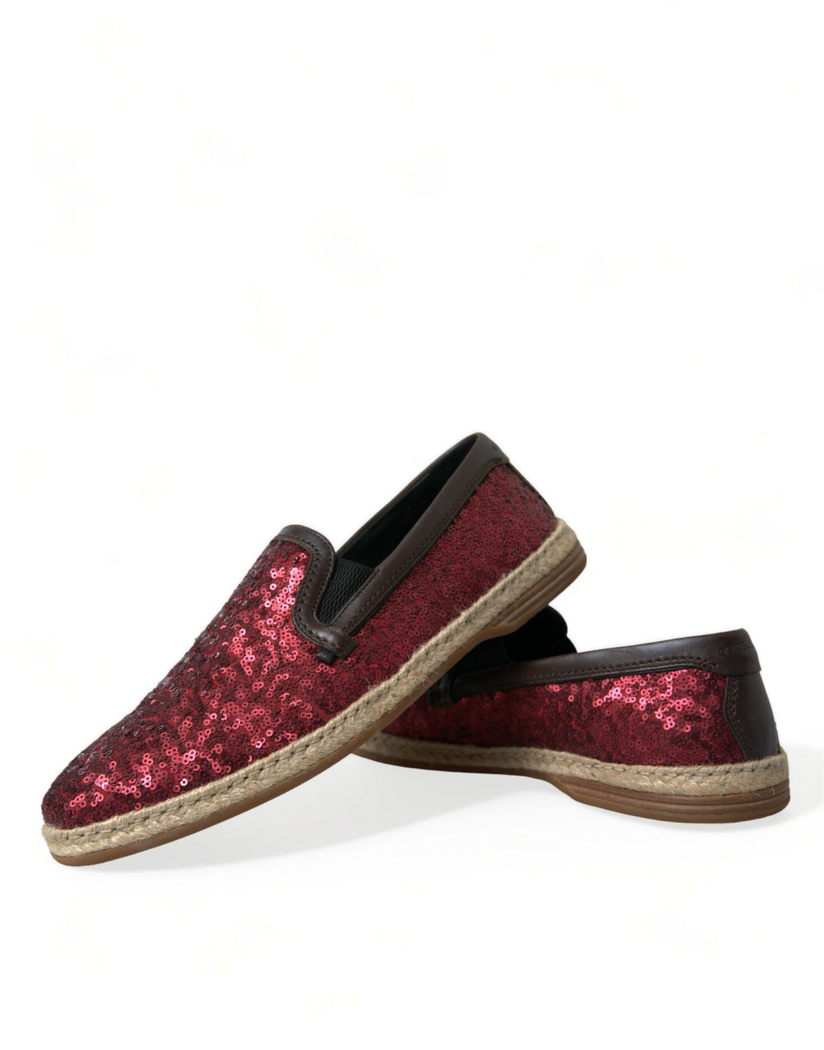 Red Sequined Loafers Slippers Men Shoes
