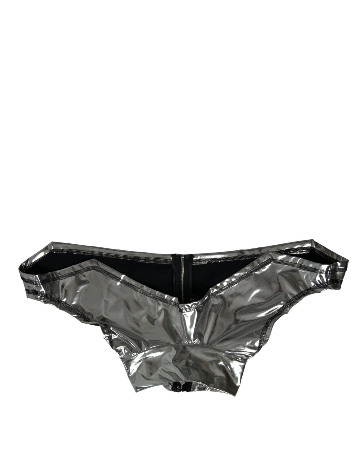 Silver Polyester Stretch Top