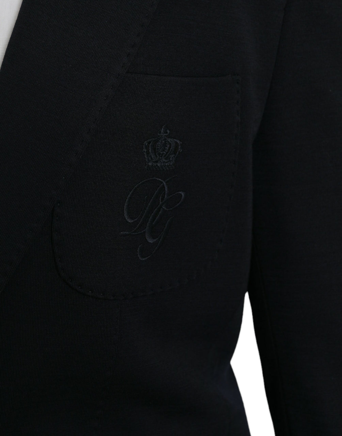 Dark Blue Wool Notch Single Breasted Coat Blazer