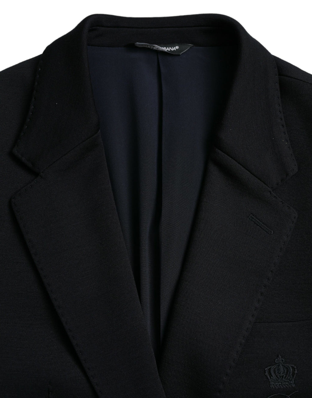 Dark Blue Wool Notch Single Breasted Coat Blazer