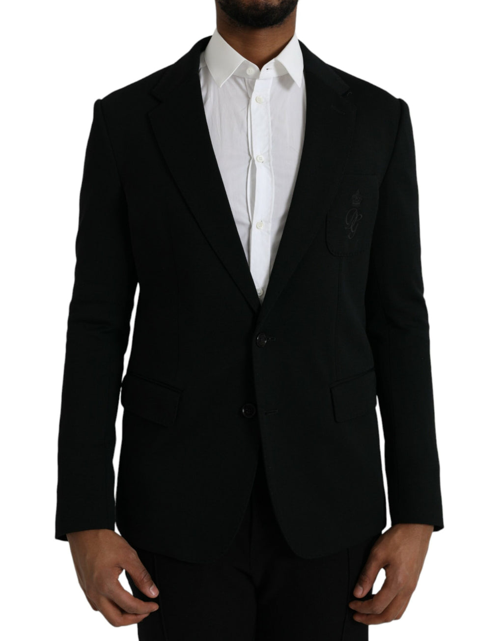 Black Wool Notch Single Breasted Coat Blazer