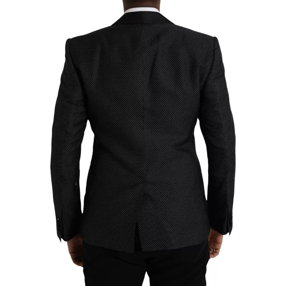 Dark Gray Jacquard MARTINI Single Breasted Coat Blazer