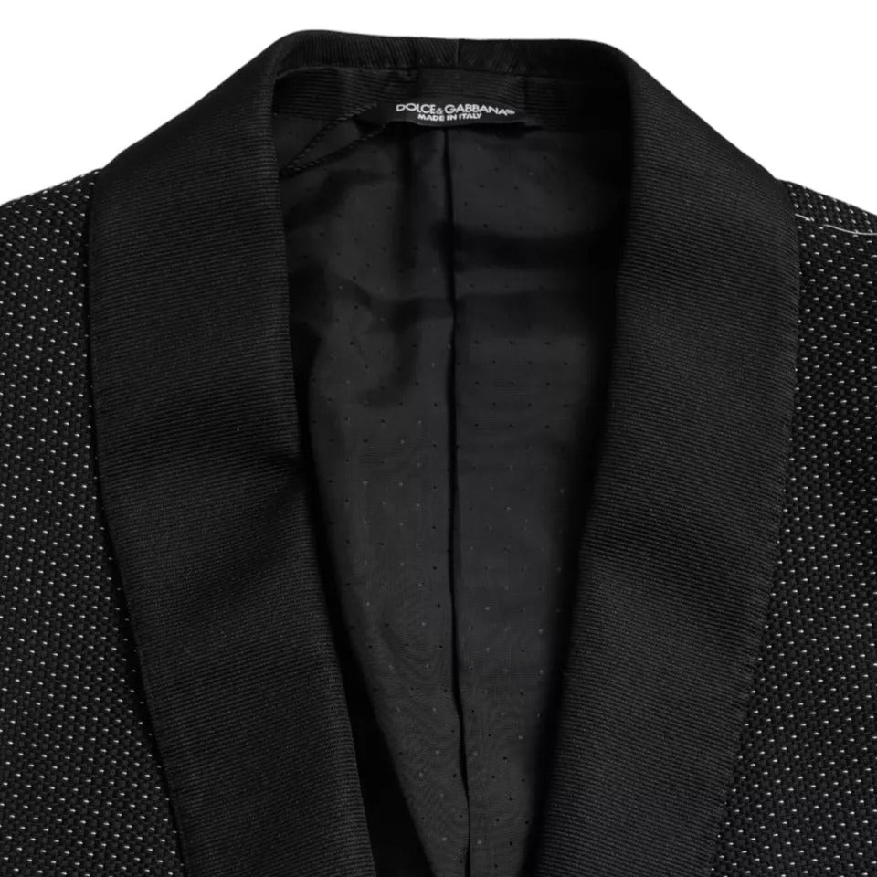 Dark Gray Jacquard MARTINI Single Breasted Coat Blazer