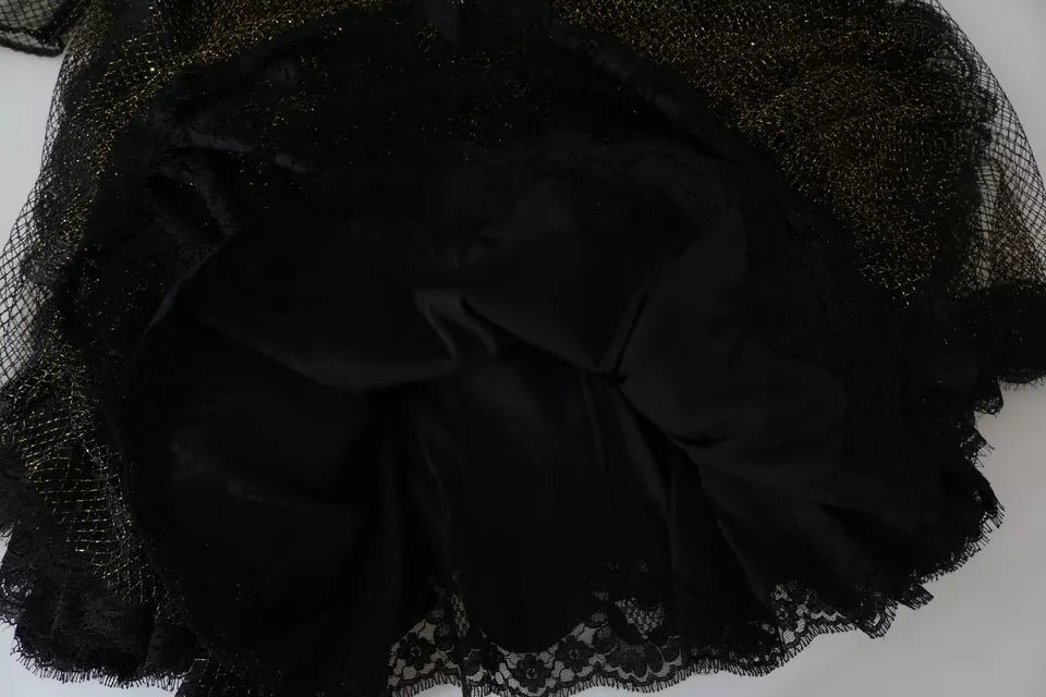 Black Gold Crystal Heart A-line Dress