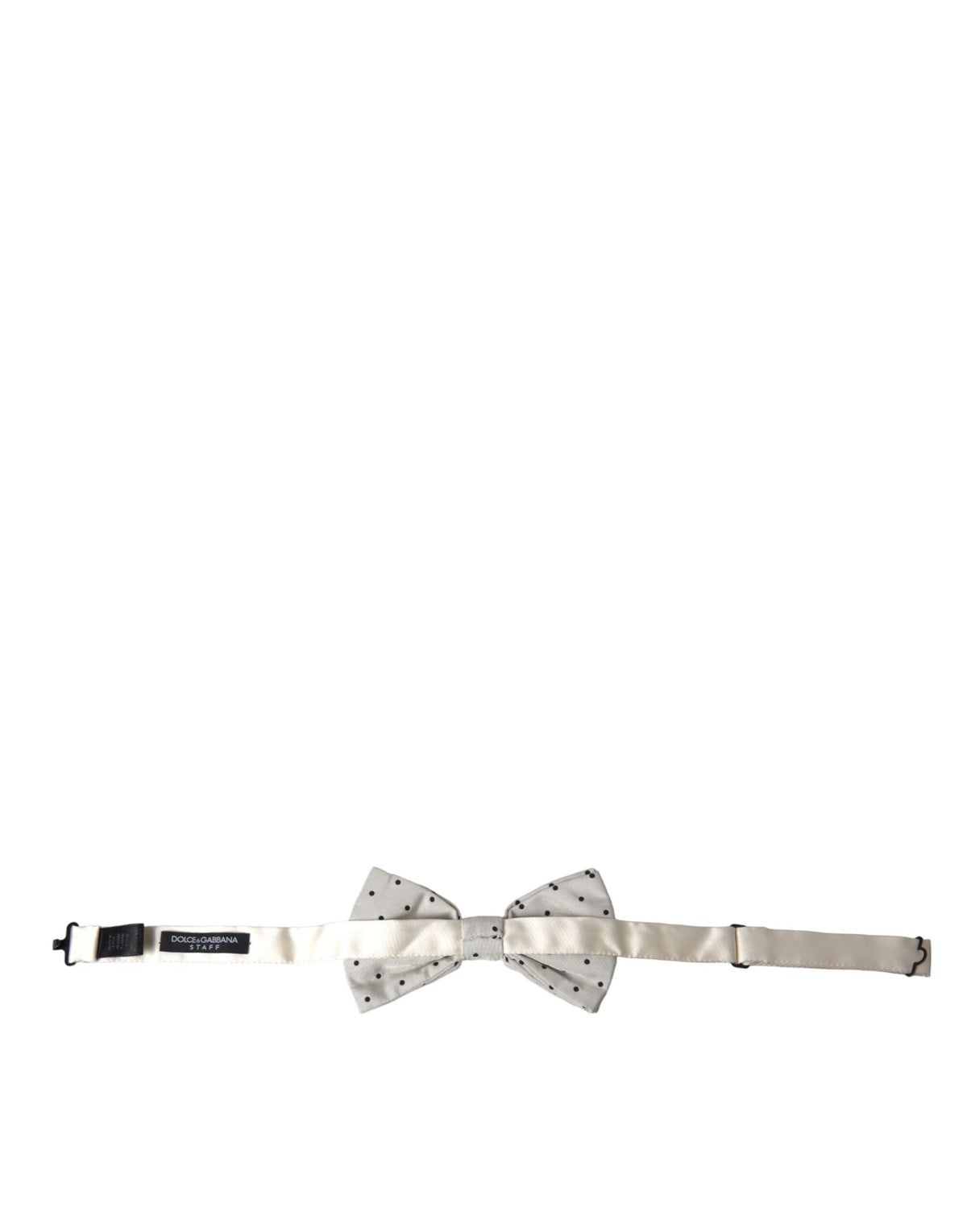 Gray Black Polka Dot Polyester Bow Tie Men
