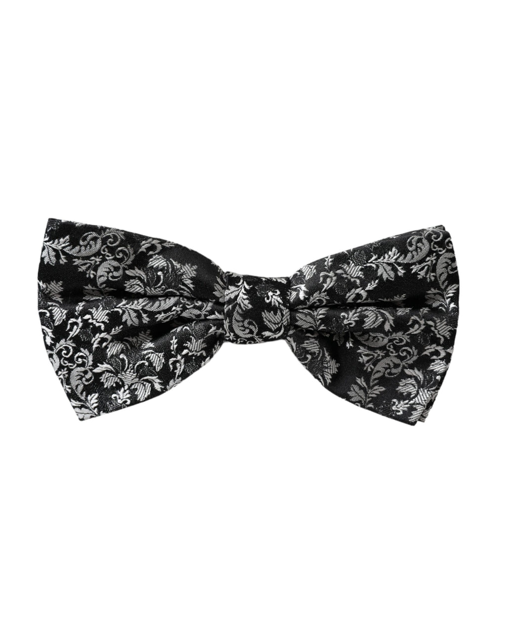 Dark Gray Floral Silk Adjustable Neck Men Bow Tie