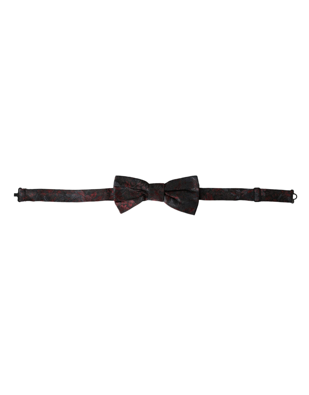 Dark Gray Floral Adjustable Neck Men Bow Tie