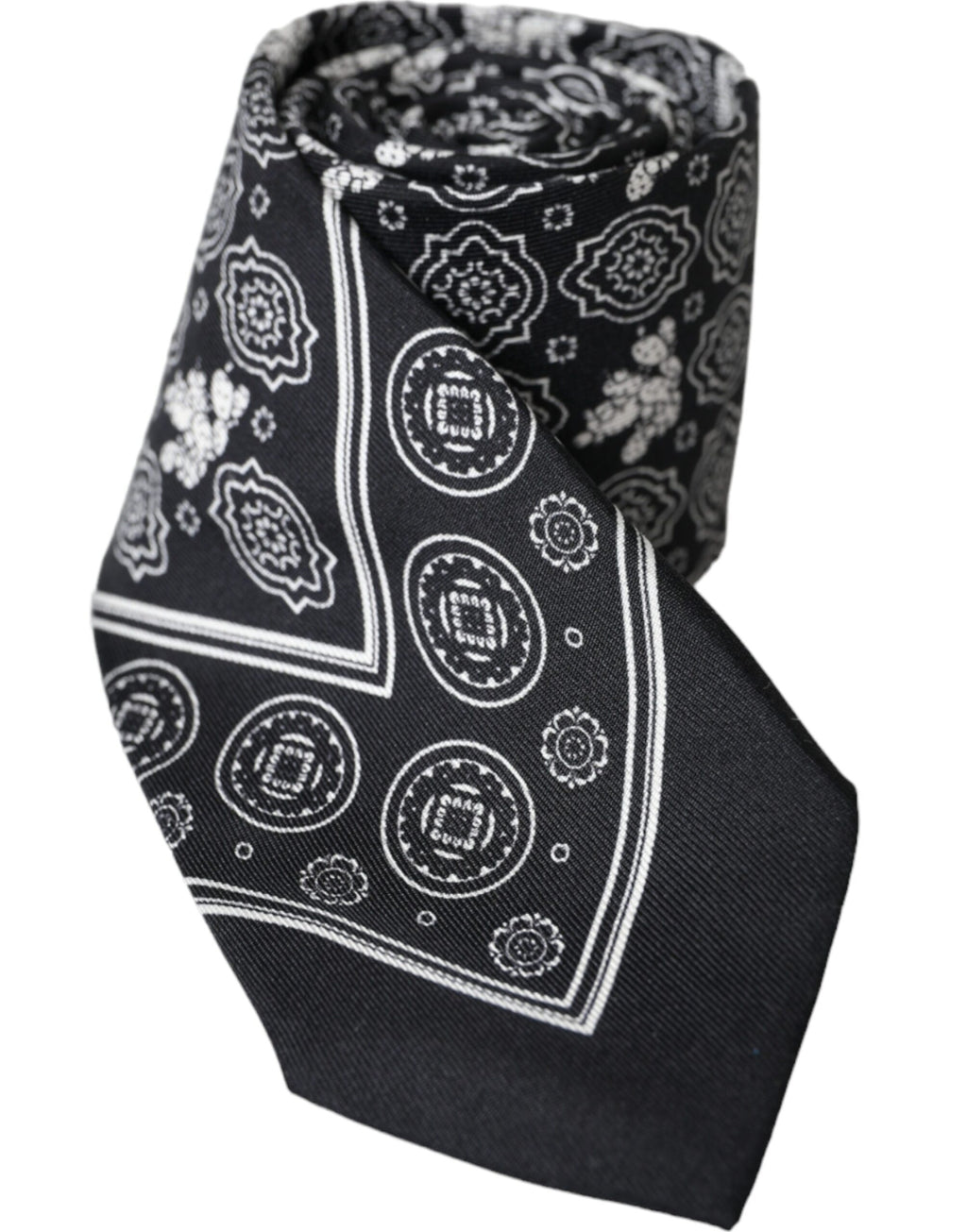 Dark Gray Patterned 100%Silk Adjustable Tie