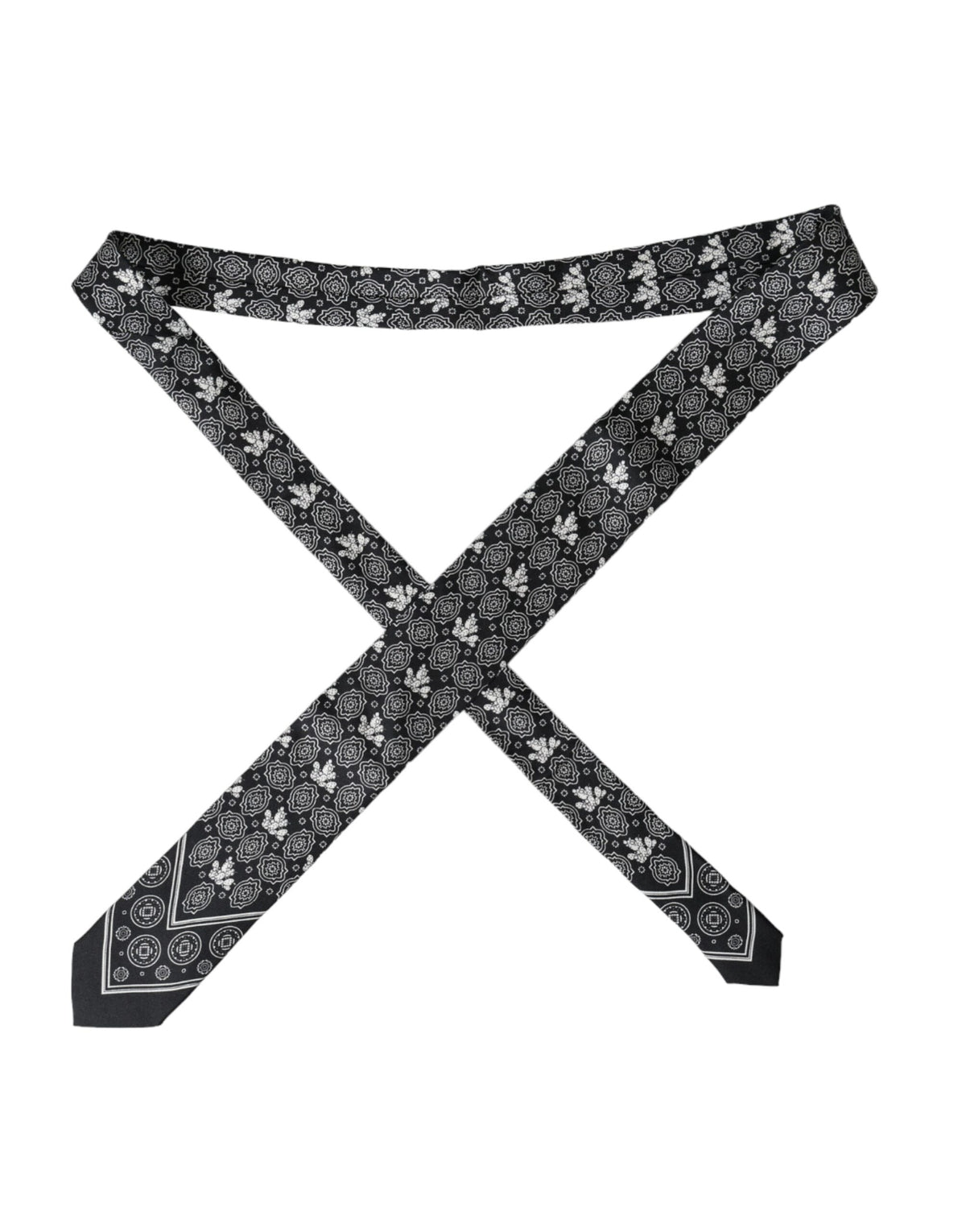 Dark Gray Patterned 100%Silk Adjustable Tie