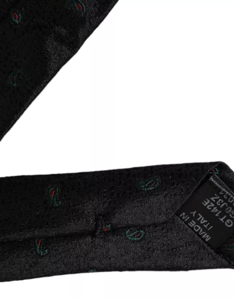 Dark Gray Fantasy 100% Silk Adjustable Men Tie
