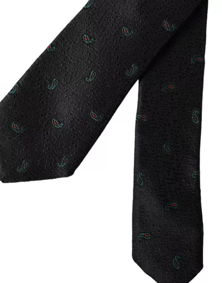Dark Gray Fantasy 100% Silk Adjustable Men Tie