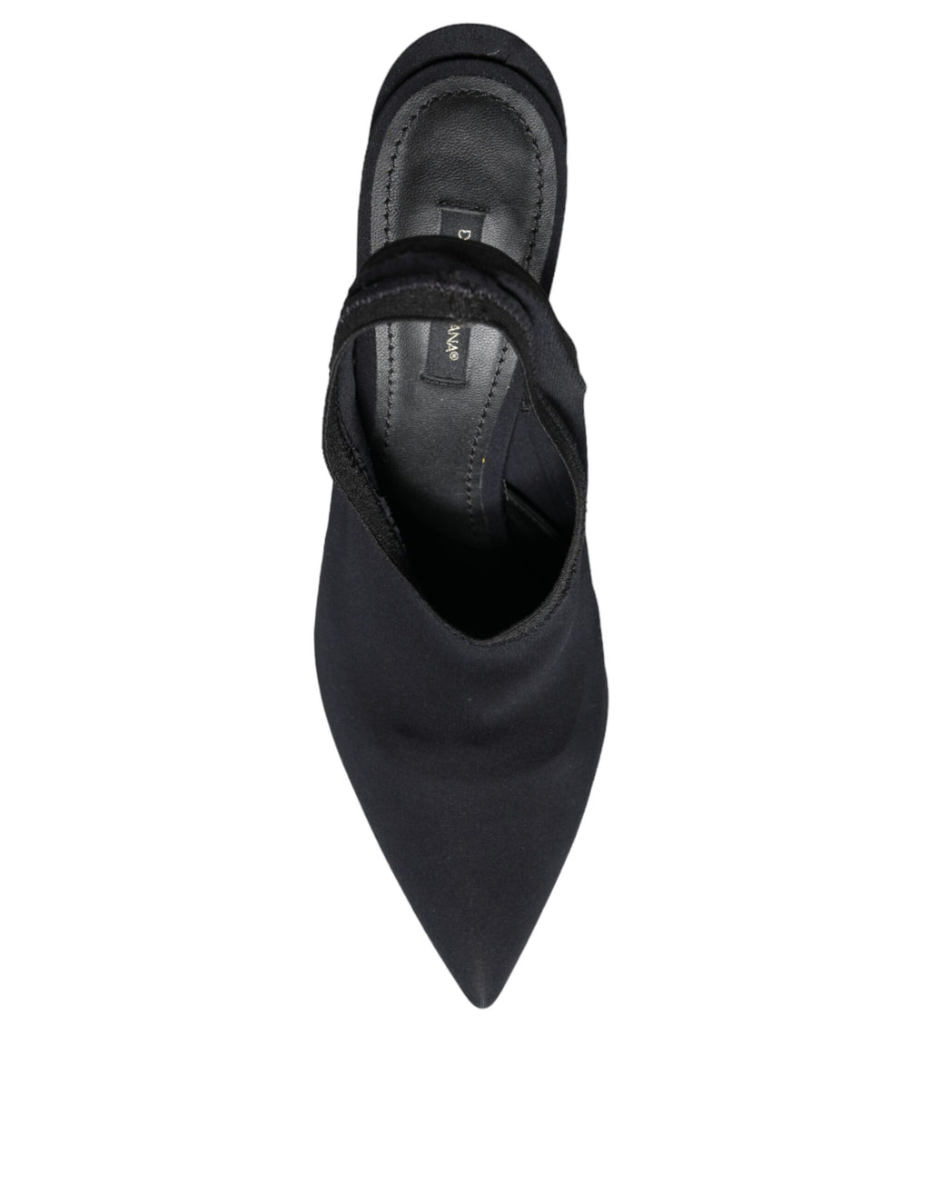 Black Jersey Stretch Heels Slingback Shoes
