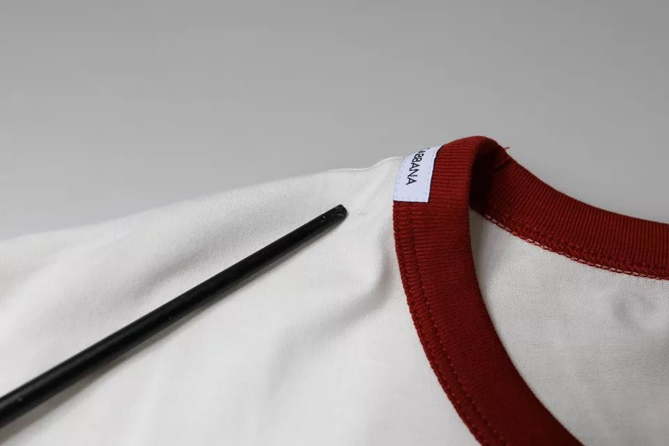 White Graphic Print Cotton Crew Neck T-shirt