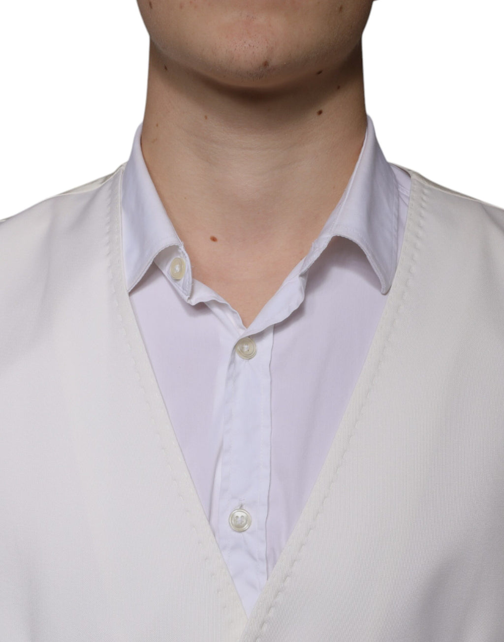 White Wool Silk 3 Piece SlimFit Formal Suit
