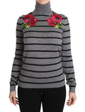 Gray Cashmere Silk Turtleneck Sweater